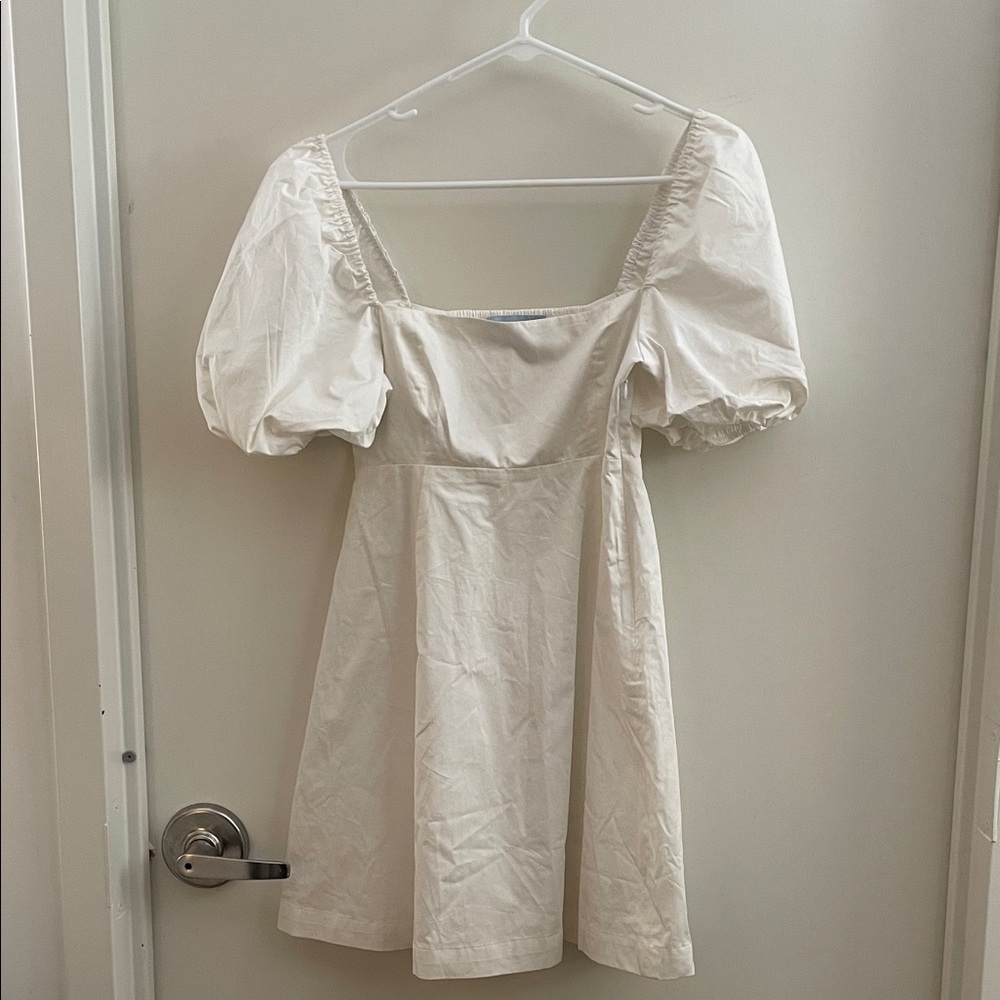 Hill House White Matilda Puff Sleeve Mini Dress small EUC - Picture 3 of 8